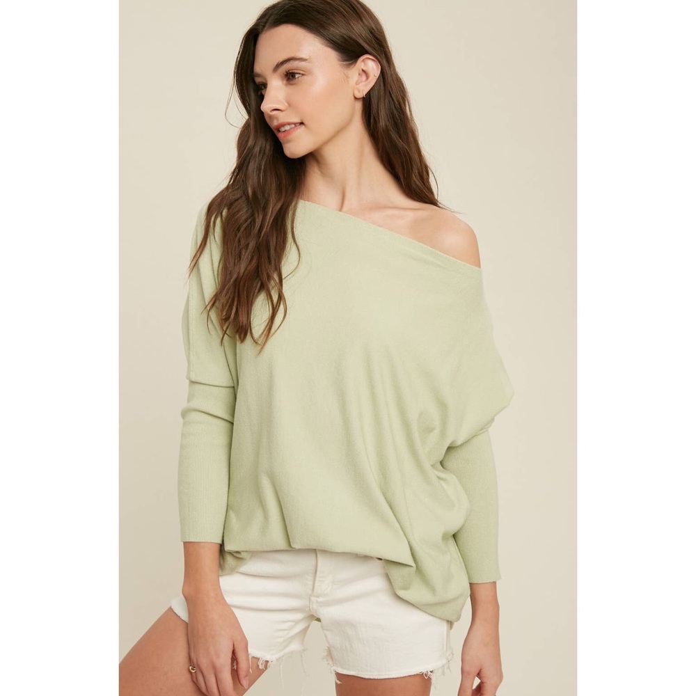 🆕 Sage Boatneck Dolman Top - Picture 3 of 10